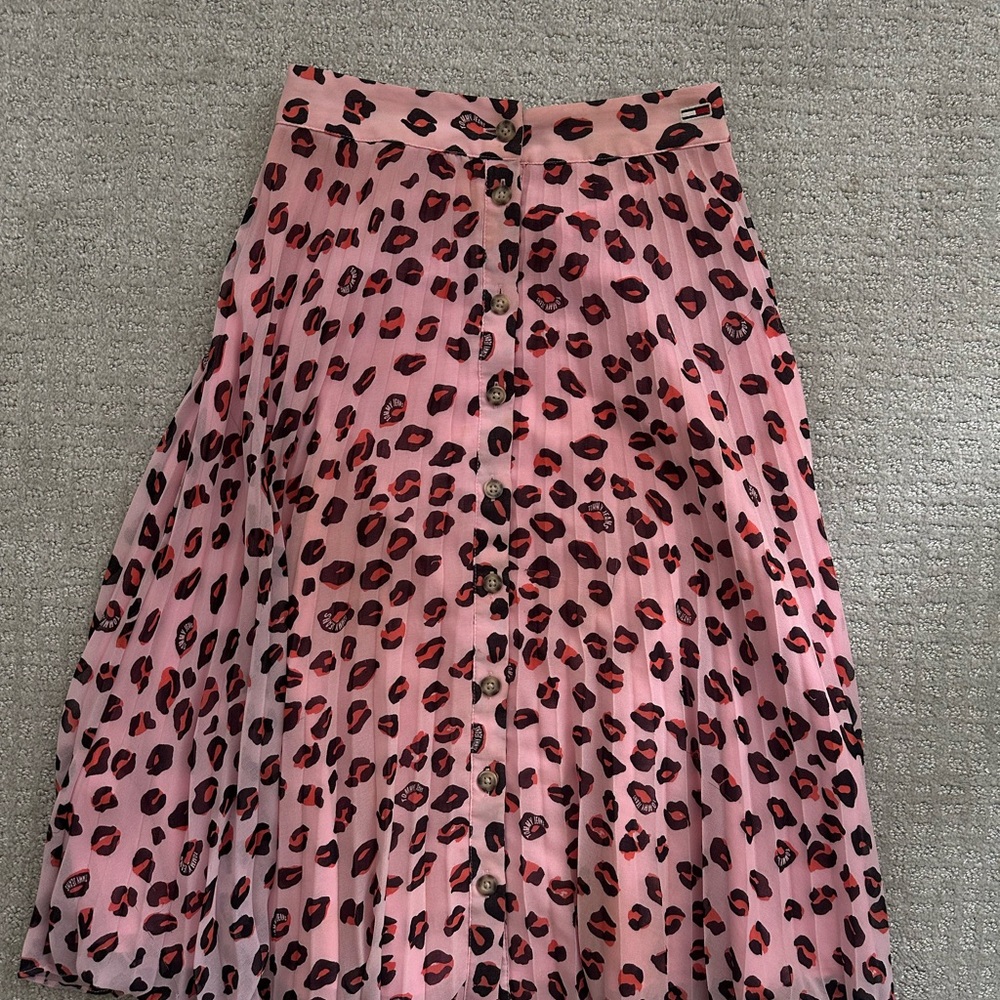 Tommy Hilfiger Pink Animal Print A-Line Skirt